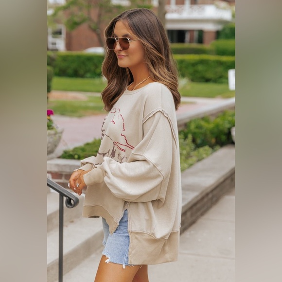 NWT Free People Graphic Yellowstone Camden Pullover Sweatshirt - Picture 8 of 12